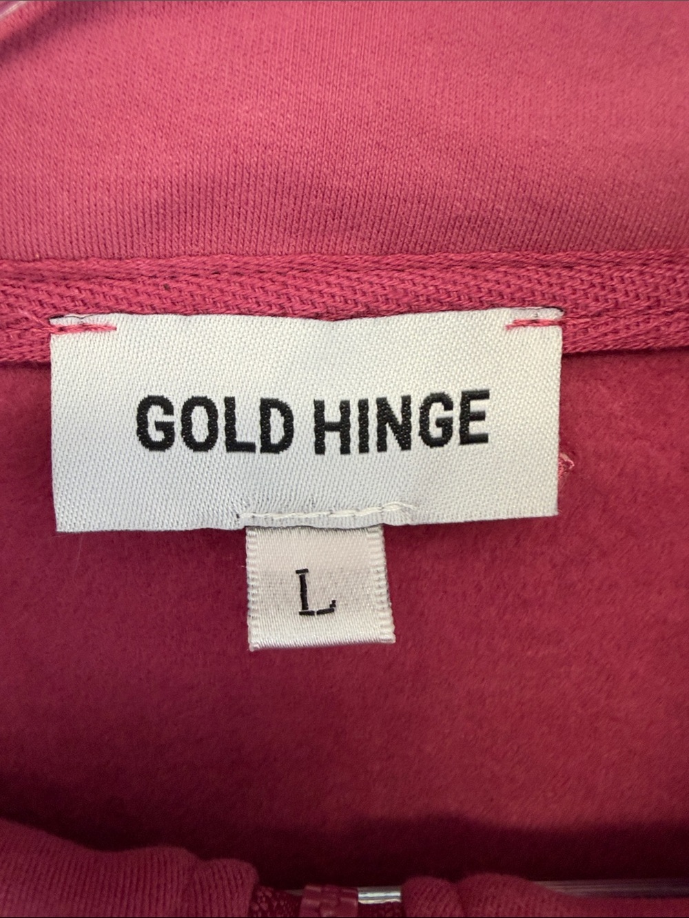 Gold Hinge Cinched Zip Up Cropped Jacket Berry Pink Funnel Neck Women’s L - Picture 3 of 10